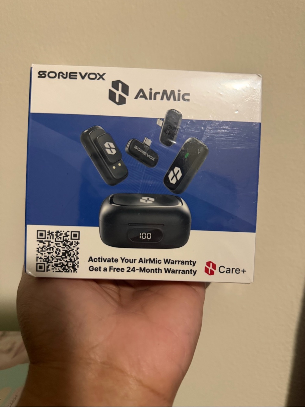 SONEVOX AirMic True Wireless Earbuds with Charging Case - Black